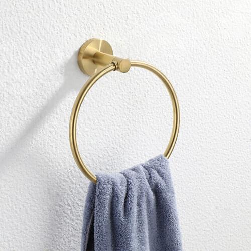 Stainless Steel Bath Towel Holder Hand Towel Ring Hanging Towel Hanger Bathroom Accessories Contemporary Hotel Round Style Wal