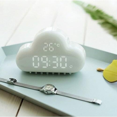 Cloud Alarm Clocks Cloud-Shaped Magnetic Clock Alarm Multi-Functional Clock with Strong Magnet Shows LED Time Date