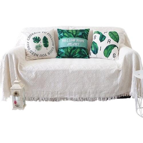 6 Size Washable Furniture Protector Fringe Throw Blanket Lightweight Soft for Bed Sofa Farmhouse Outdoor Throw Sofa Cover 2020