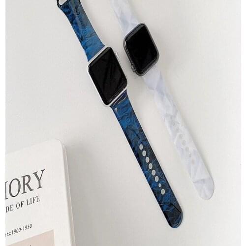 Strap for Apple Watch Band Series 4 6 SE 5 3 2 1 Marble strap for Iwatch bracelet 38 40 42 44mm Watchband accessories