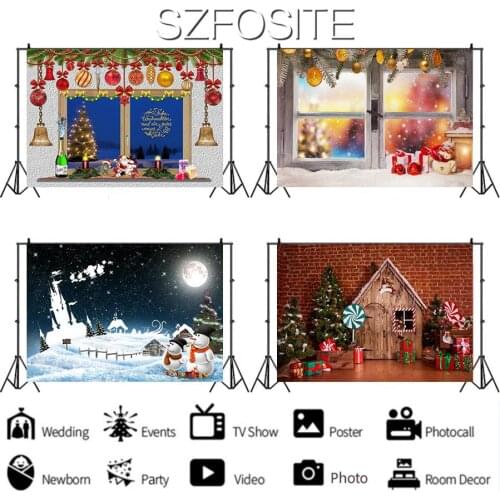 Merry Christmas Snowman Series Backdrop Holiday Party Decorate Kids Room Baby Bath Newborn Custom Background Photography Photos