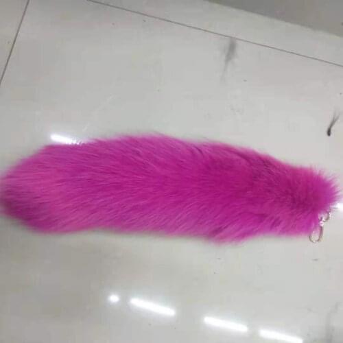Custom made fox fur tail keychain
