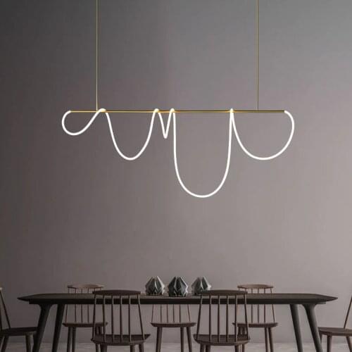 LED Black White Chrome Golden Designer Hanging Lamps Chandelier Lighting Suspension Luminaire Lampen For Dinning Room