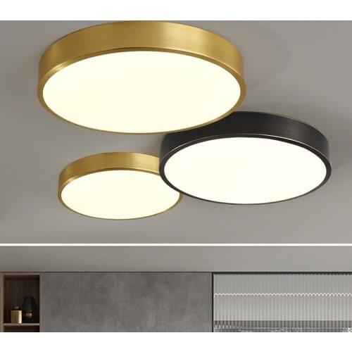 Art fan led all copper ceiling light simple living room original northern Europe light luxury bed room warm lamp
