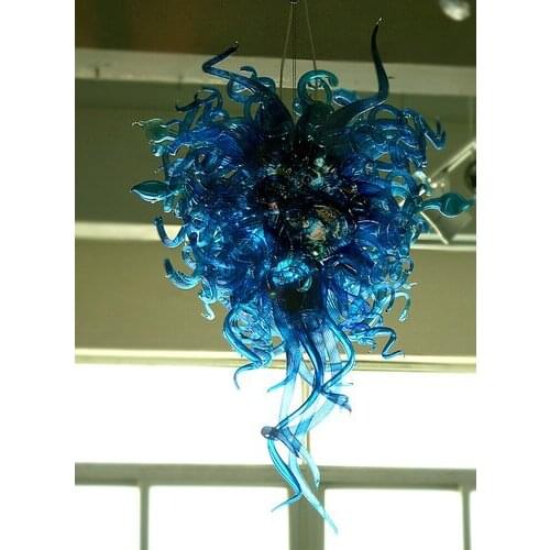 Unique Design Antique Blue Hand Blown Glass Chandelier Lamp
