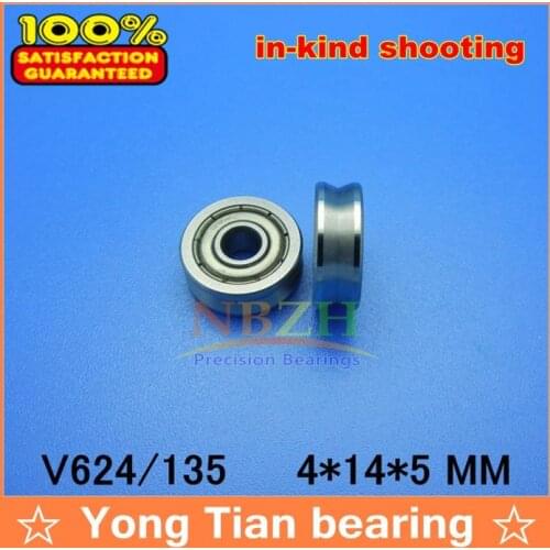V grooved straightener guide wheel bearings V624/135 V135 4*14*5 mm Precision pulley V624ZZ 624VV