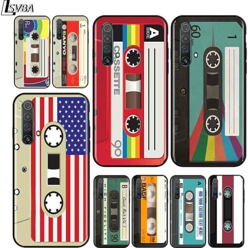 Retro vintage tape for OPPO Realme V15 X5 X3 X50 X7 X2 C17 C11 C3 C2 7 7i 6 6S 6i 5 Narzo 20 Pro Black Phone Case