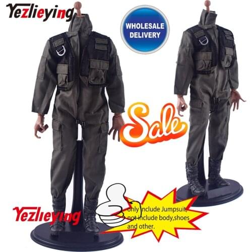 1/6 Scale Military Clothing Accessories F14/F15 Soldier Army Green Uniform Pilot Overalls Jumpsuit Military Article F 1/6 Body