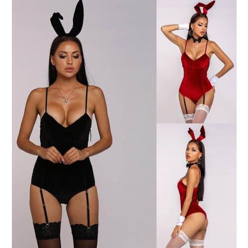 Womens Sexy Lingerie Pornos Suit Exotic Costumes Lingerie Bunny Girl Bodysuit Uniform Temptation Underwear сексуальное белье