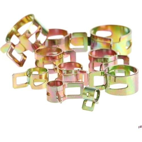 100Pcs 6-22mm Spring Clip Fuel Line Hose Water Pipe Air Tube Clamps Fastener