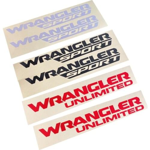 2pcs JDM Stickers Engine Hood Fender Side Letter Character Decal Vinyl Sticker for Jeep Wrangler Rubicon TJ JK CJ TJ YK JL XJ