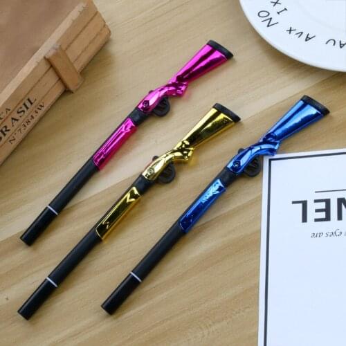 36 pcs/lot Creative Laser Gun Shape Gel Pen Cute 0.5 mm black Ink Signature Pens Promotional Gift Office School Supplies