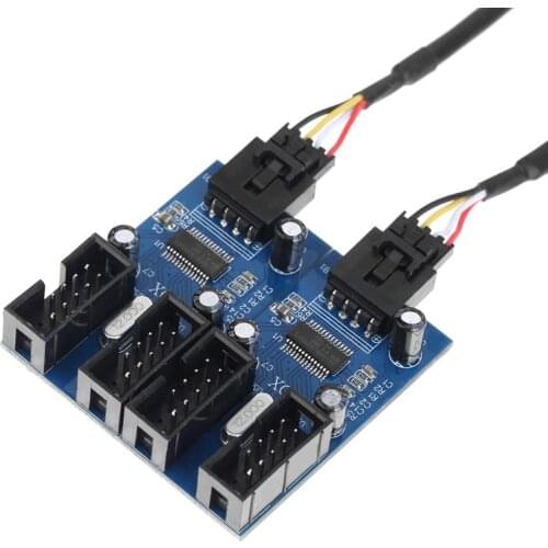 9pin USB Header Male 1 to 4 Female Extension Cable Card Desktop 9-Pin USB HUB USB 2.0 9 pin Connector Adapter Port Multilier
