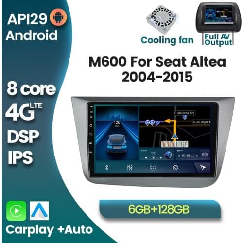 Android 10 6G+128G Car Radio GPS Navigation Player for Seat Altea 2004-2015 Toledo 2004 2005 2006 2007 2008 2009 Carplay 4G DSP