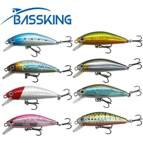 TAF BASSKING Sinking Minnow 5cm/4g 5.3cm/6g Fishing Lure ABS Plastic Artificial Hard Bait for Carp Fishing Professional Swimbait