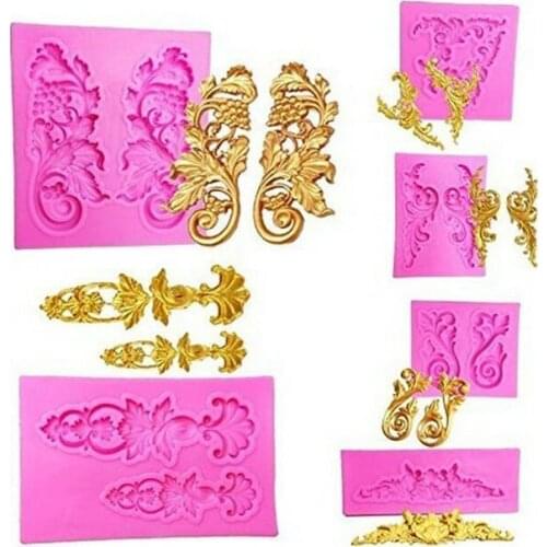 Free Shipping Frame Chocolate Mold Cooking Tools Silicone Impressing Mat Fondant Cake Sugar Decorating