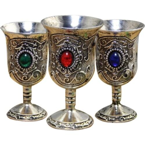 Wine Glass for Consecrate Wine Goblet Propitiate Water Cup White Brass Copper Essential Buddhist Articles for Magic Buddha Altar