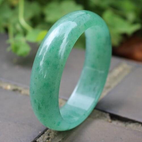 Natural Green Jade Bangle Hand-Carved Charm Bracelet Jadeite Jewelry Female Fashion Accessories for Men Women Bracelets