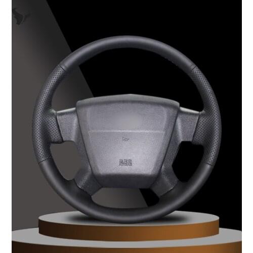 Hand-stitched Black Artificial Leather Steering Wheel Cover for Jeep Compass 2006-2010 Old Patriot 2007 2008 2009 2010