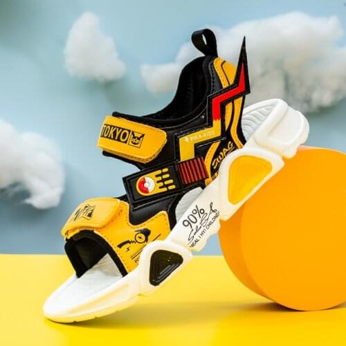 Pokemon childrens sandals 4-16 years old boys Pikachu breathable lightweight MD soles cartoon sports fashion sandals