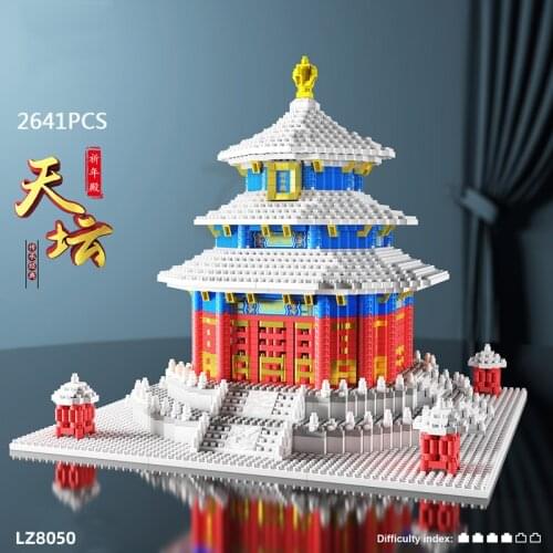 Disney Mickey Around the World micro diamond block China beijing Temple of Heaven nanobrick model brick educational toy gifts