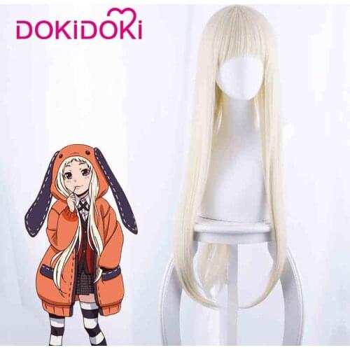 DokiDoki Anime Cosplay Wig Kakegurui Yomoduki Runa Hair Women Long Stright Hair Anime Cosplay Wig Kakegurui