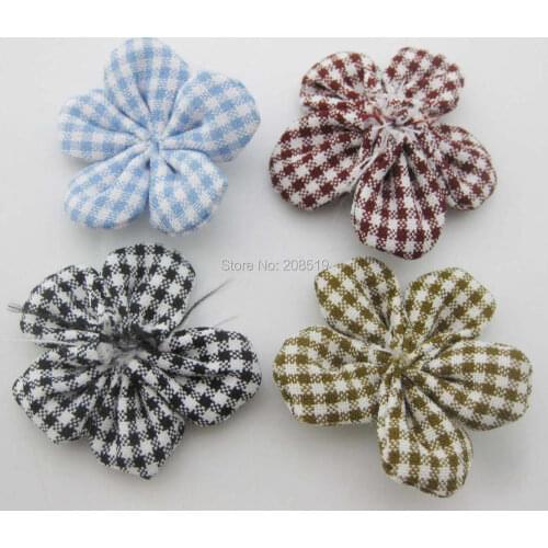 FZNNGV 20pcs fashion fabric flower needled about 35mm DIY home decor clothes/hairclip ornament