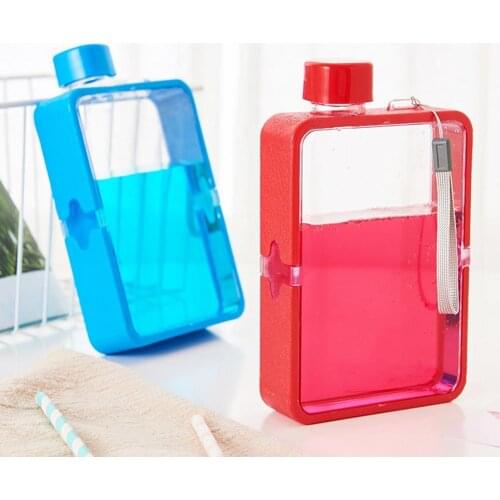 Water Bottle Leakproof Comfortable to Hold Resin Cube-shaped Flat Sports Bottle for Boys