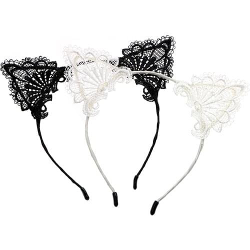 IKOKY For Women Lesbian Erotic Toys Sexy Cat Ears SM Bondage Lace Headband Fetish Roleplay Adult Games