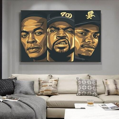 Ice Cube Portrait Art Canvas Painting Hip Hop Music Rapper Posters and Prints Wall Art Pictures for Living Room Home Decor