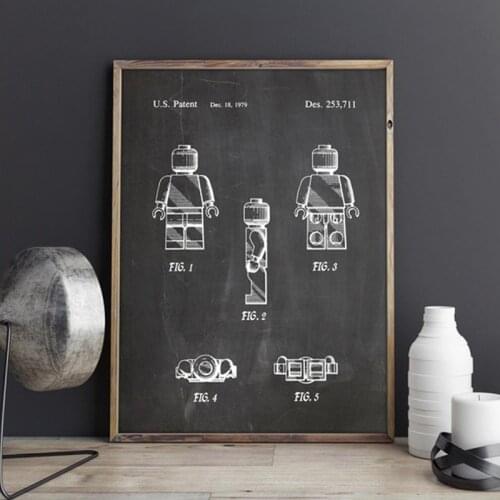 Legos man patent,Toy wall art for lego lover , posters,Kids room decor, print,blueprint, gift ideas, games wall Decorations