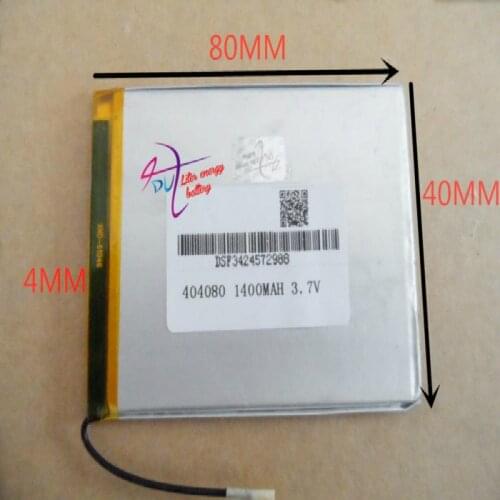 Best battery brand 3.7V polymer lithium 404080 044080 MP4 MP3 7 inch navigation 1400MAH