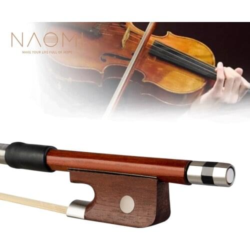 NAOMI Brazilwood Bow 16'' Size Viola Bow Round Stick White Mongolia Horsehair Student Bow Beginner Use