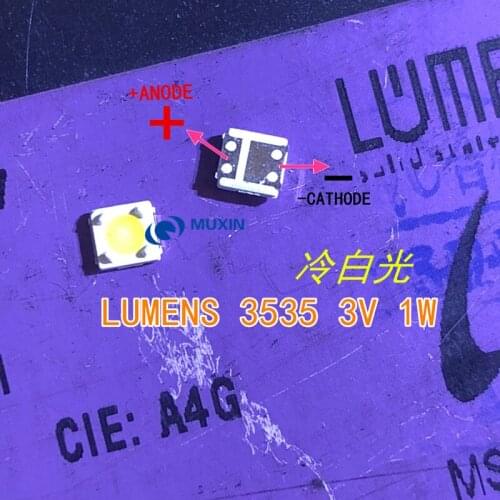 Lumens LED Backlight 1W 3V 3535 3537 Cool white LCD Backlight for TV Application A129CECEBP18A-2092 4D 300PCS