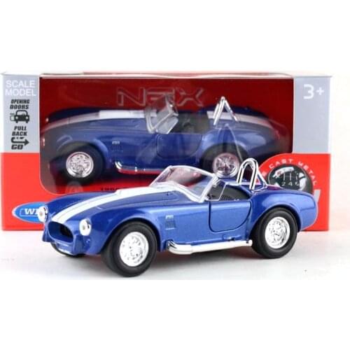 Welly DieCast Model/1:36 Scale/1965 Ford Shelby Cobra 427 S/C Classical Toy/Pull Back Educational Collection/Gift For Children
