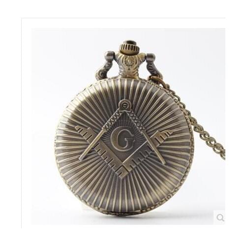 Fashion quartz Masons Freemasonry pocket watch woman man vintage antique Pendant G fob watches ancient bronze classic bronze PL8
