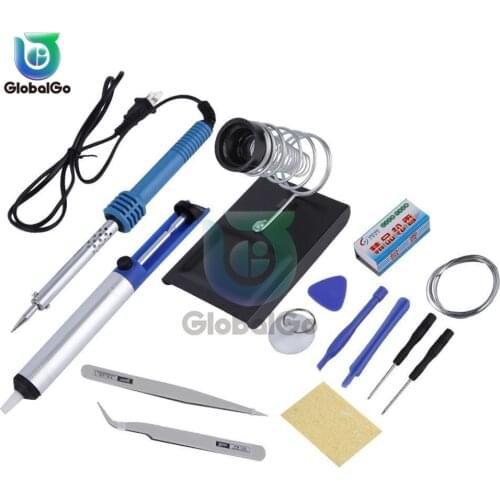 Soldering Iron Kit Adjustable Temperature 60W 110V Solder Welding Tools Ceramic Heater Soldering Set