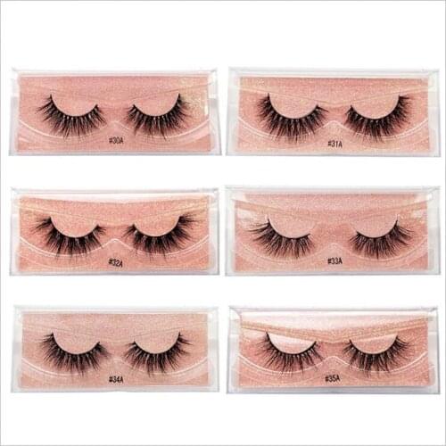 SAIANTTH 1 pair Real Mink Hair False Eyelashes Natural Long curling Thick Full Eye Makeup Lashes Fluffy Hand Made Women Cosmetic