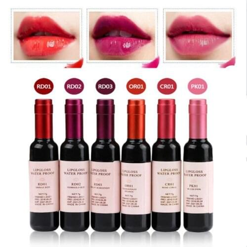 New Arrival Wine Red Korean Style Lip Tint Baby Pink Lip For Women Makeup Liquid Lipstick Lip gloss red lips Cosmetic Hot