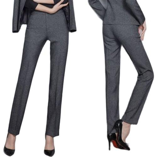 New spring formal trousers, womens suit pants, straight tube professional trousers, thin black large work pants