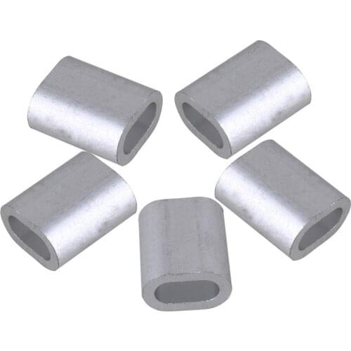 Silver Model M1/M1.2/M1.5/M2/M3/M4/M6/M8 Wire Rope Oval Aluminum Clip Ferrule Sleeves