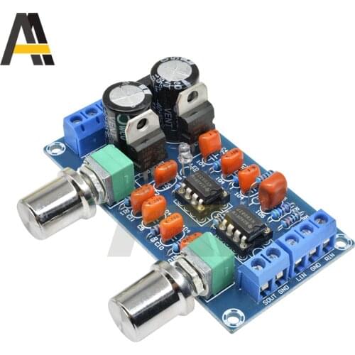 NE5532 Low Pass Filter Plate Board AC Dual 9V -15V Subwoofer Volume Control Board for Amplifier Module