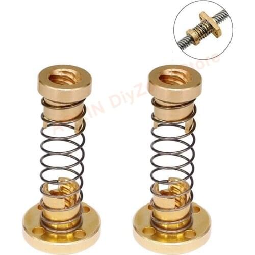 2PCS 3D Printer T8 Anti Backlash Spring Loaded Nut Elimination Gap Nut for Lead 8mm Acme Threaded Rod Lead Screws