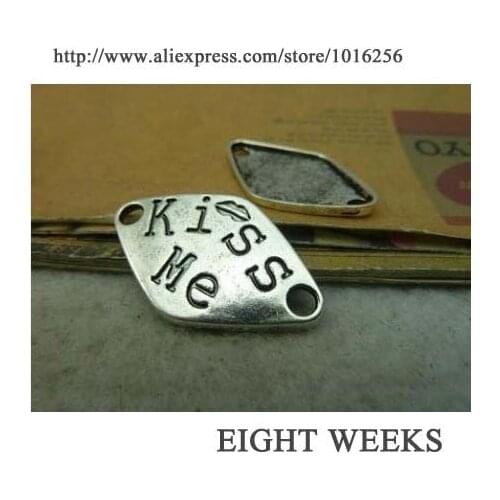 Zinc alloy pendant jewelry accessories diy handmade material charms 22 * 33 mm kiss me connection