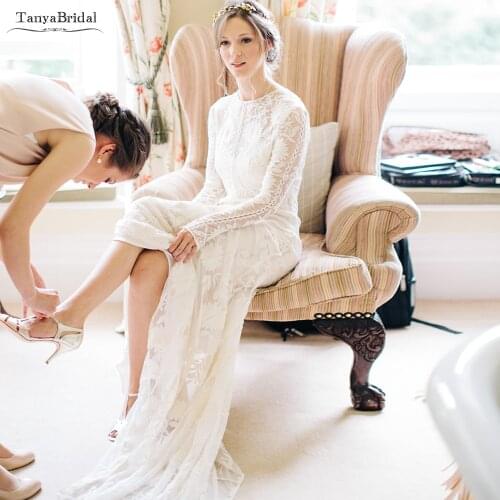 Whimsical Bohemian Wedding Dresses Long sleeve Classic Pretty Bridal Gowns Mermaid Vestido De Noivas Chic DW254