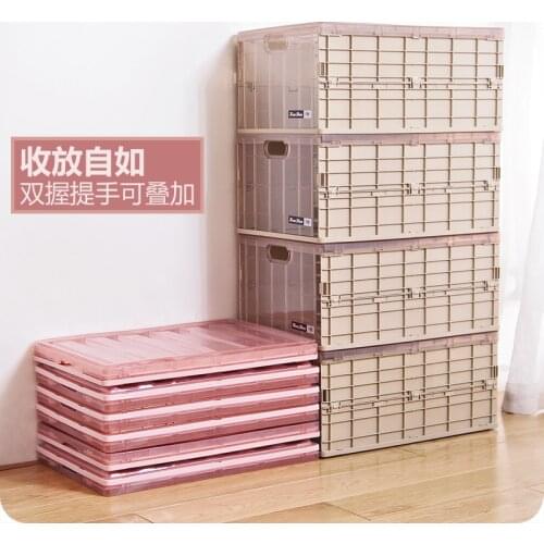 Transparent Plastic Container 2 Sizes Home Book Snack Organizer Foldable Car Storage Box