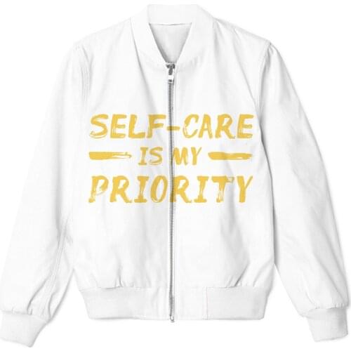 REAL American SIZE Self Care is My Priority 3D Sublimation print Zipper Up Jacket plus size 4XL 5XL 6XL