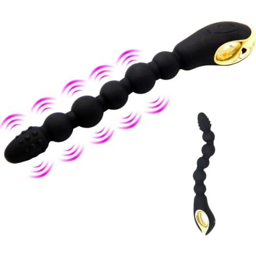 Luxury 30cm Chargeable Anal Vibrator Beads Prostate Massager Flexible Butt Plug Stimulator Dildo Anal Sex Toys For Gays/Couple