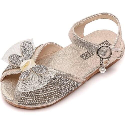 COZULMA Children Rhinestone Dance Sandals Girls Summer Shoes 1-6 Years Infant Toddler Princess Dress Sandals Kids Shoes 21-30