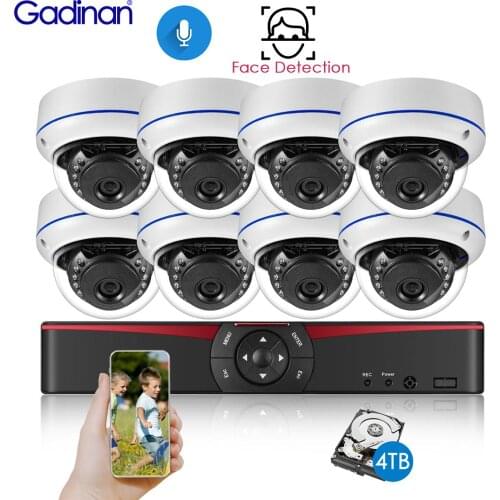 8CH 5MP NVR Kit Face Detection Audio Vandal-proof Dome 5MP POE IP Camera CCTV Security System Home Video Surveillance System